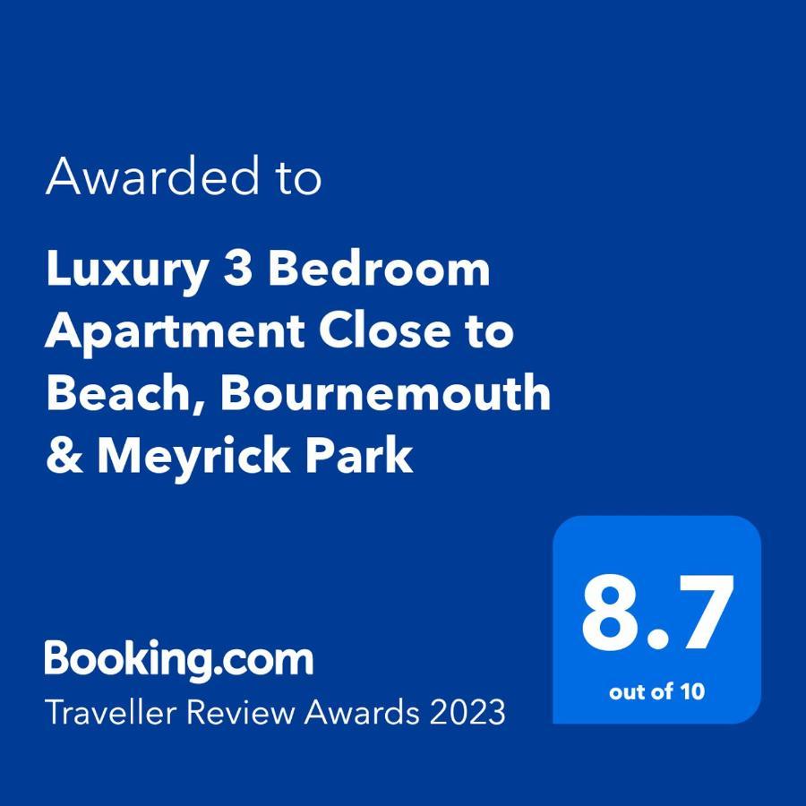 Luxury 3 Bedroom Apartment Close To Beach, Bournemouth & Meyrick Park Exterior photo